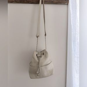 Vintage Bally’s cross stitch bucket drawstring bag